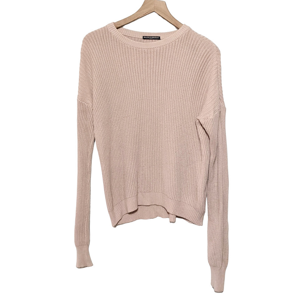 Brandy Melville Womens Ollie Long Sleeve Sweater Size Os Light Blush Pink
